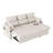 L-Shaped Linen Sleeper Sectional Sofa Bed with Storage Chaise, Solid Wood Frame, USB Charging-1672139323
