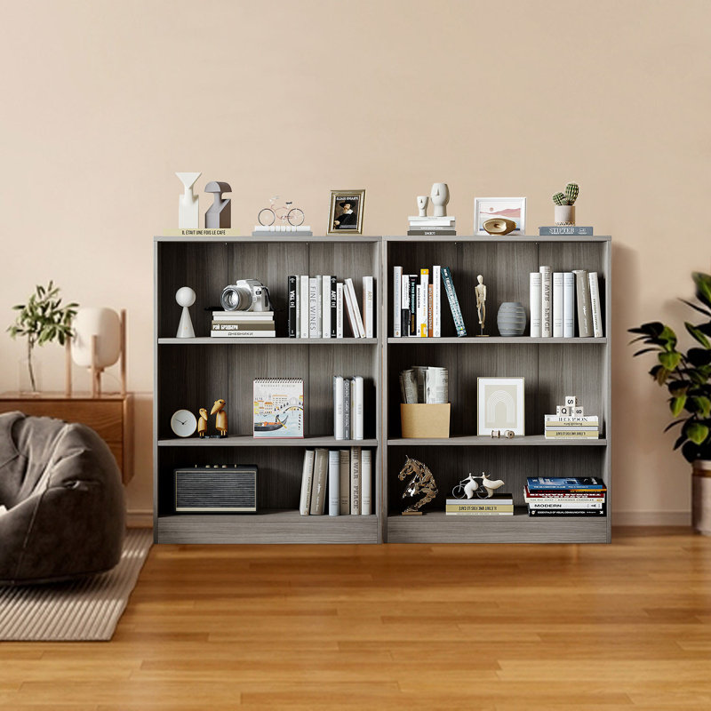 Bibliothèque standard Jalacia, Gris platine, (3 tablettes) H 42 po x l 31 po x P 11 po