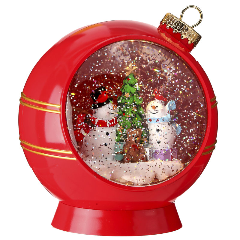 6" LED Ornament Snowman Water Globe