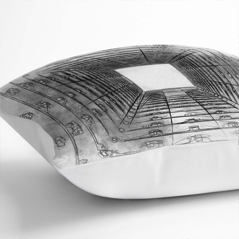 Square Cushion, 40cm H x 40cm W x 15cm D, White