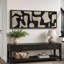 Contours abstraits de forme Mid-Century, œuvre d'art beige et noir, décoration de chambre à coucher rétro, très grande impression sur toile encadrée-96074539-111568151