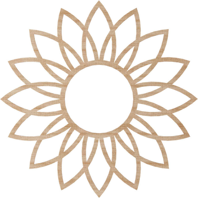 Médaillon de plafond en bois Daisy, H 32 po x l 32 po x P 0,38 po, Aulne