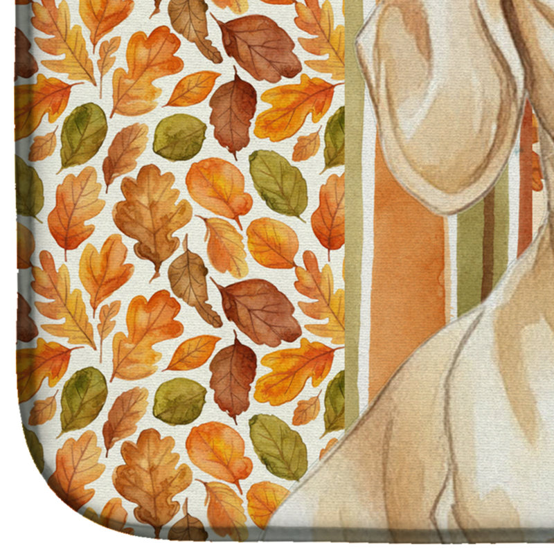 Cream Dachshund Heirloom Fall Dish Drying Mat