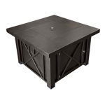 Spirit Square Steel Propane Smokeless Fire Pit Table with Hidden Fuel Tank