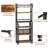 6-Tier Over The Toilet Storage Rack With A Storage Cart, Farmhouse Space Saver Bathroom Organizer Shelves Over Toilet, Freestanding Over Toilet Rack With 6 Hooks, Rustic Brown