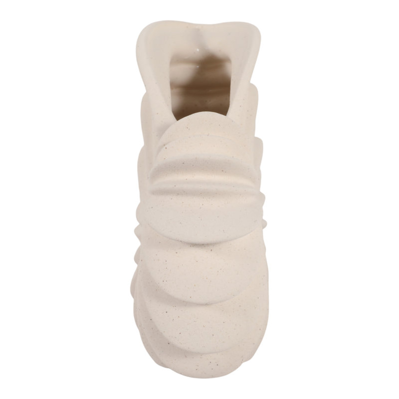 Figurine en céramique moderne, inspirée d'une coquille et de sa forme abstraite en spirale, idéale pour la décoration intérieure - Sculpture décorative de style côtier pour le salon - 25 cm, gris