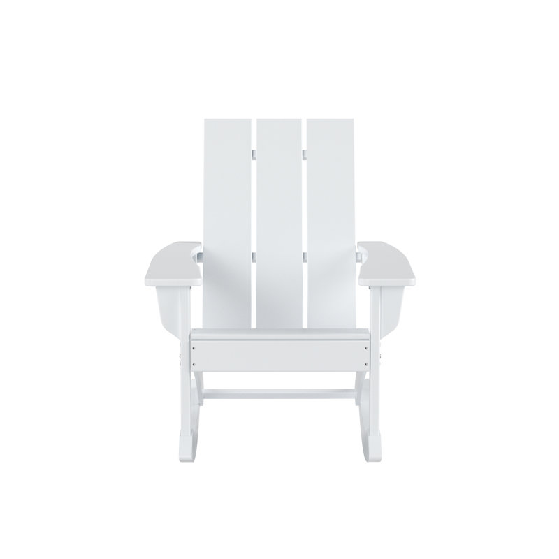 Chaise berçante d'extérieur en plastique Joubert, Blanc