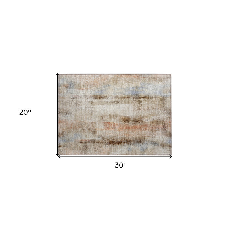 Tapis intérieur antidérapant beige et brun 2 pi x 3 pi