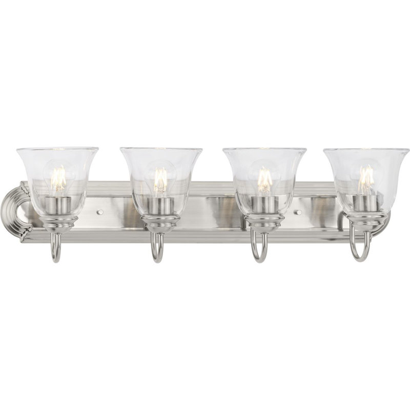 Éclairage pour meuble-lavabo transitionnel 4 lumières, Argent