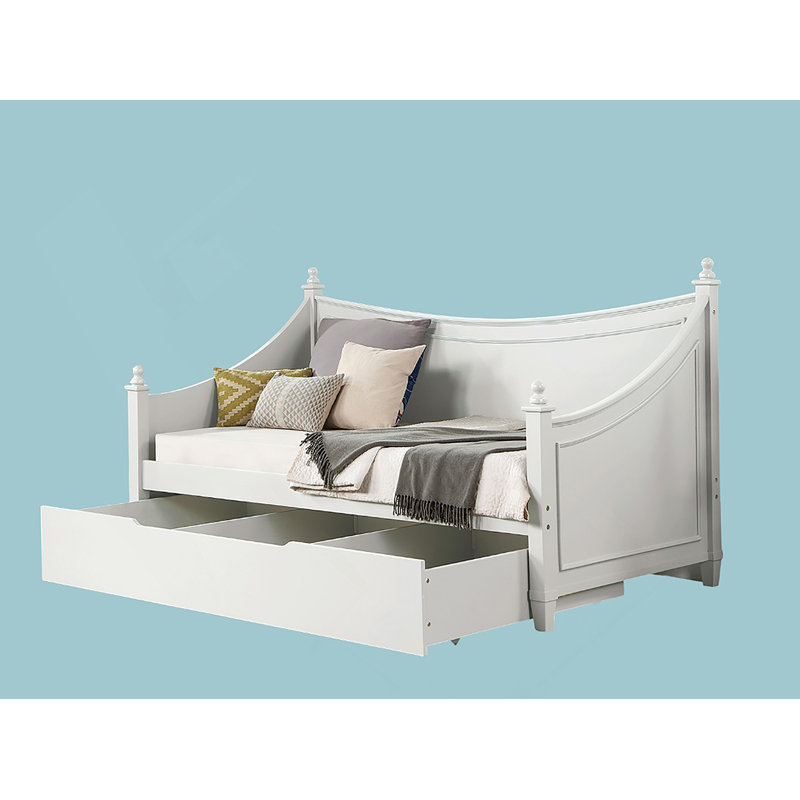 Silver Finish Contemporary Style 1Pc Twin Metal Daybed With Trundle Pipe Framework Full Metal Structure And Mattress Ready