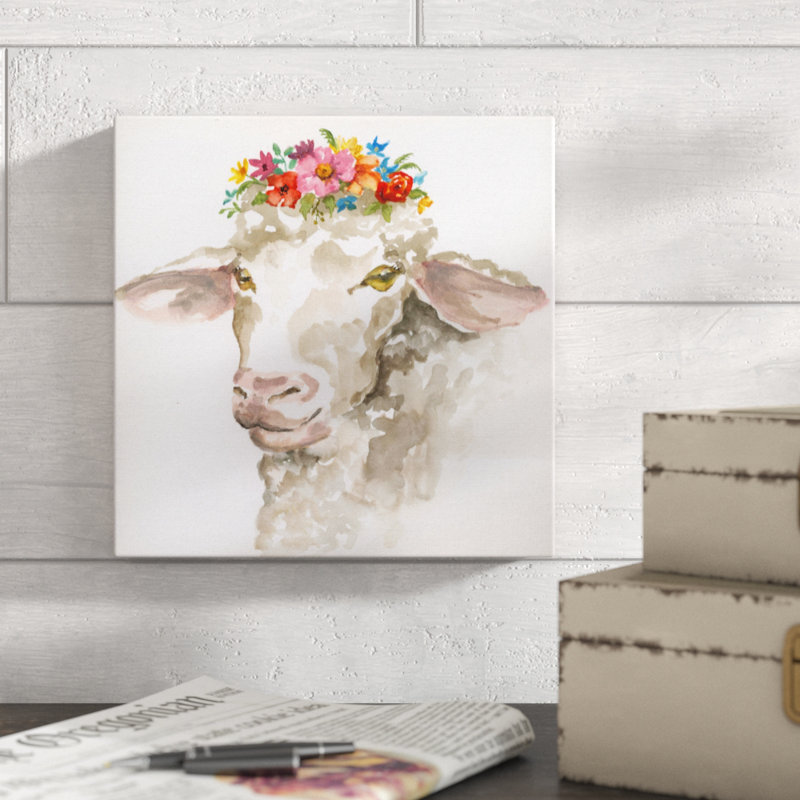 « princess mouton », peinture sur toile tendue, H 10 po x l 10 po x P 1,5 po