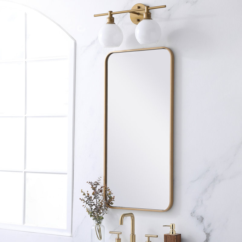 Miroir mural Sabine, Laiton, 36 po x 18 po