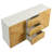 Abel 59 Inch Burl Wood Sideboard Buffet TV Stand In White Bleached Burl