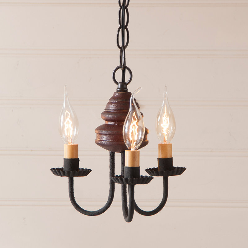 Steinman 3 - Light Dimmable Classic / Traditional Chandelier, Americana Red