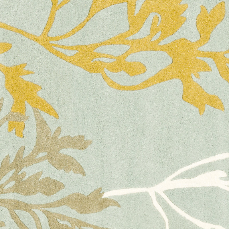 Soho Hand Tufted Wool And Viscose Floral Rug, Rectangle 5' x 8'
