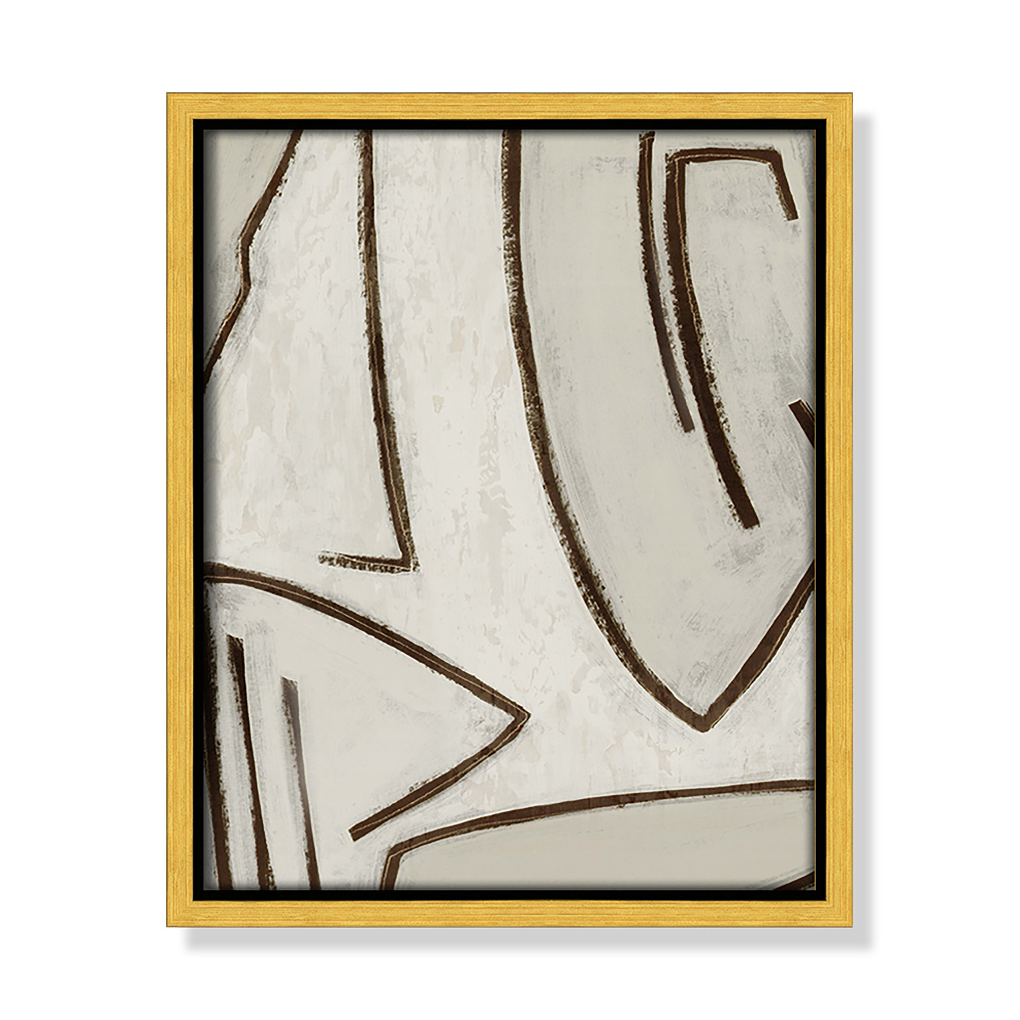 Line Work II, 9.5" W x 11.5" H, Gold
