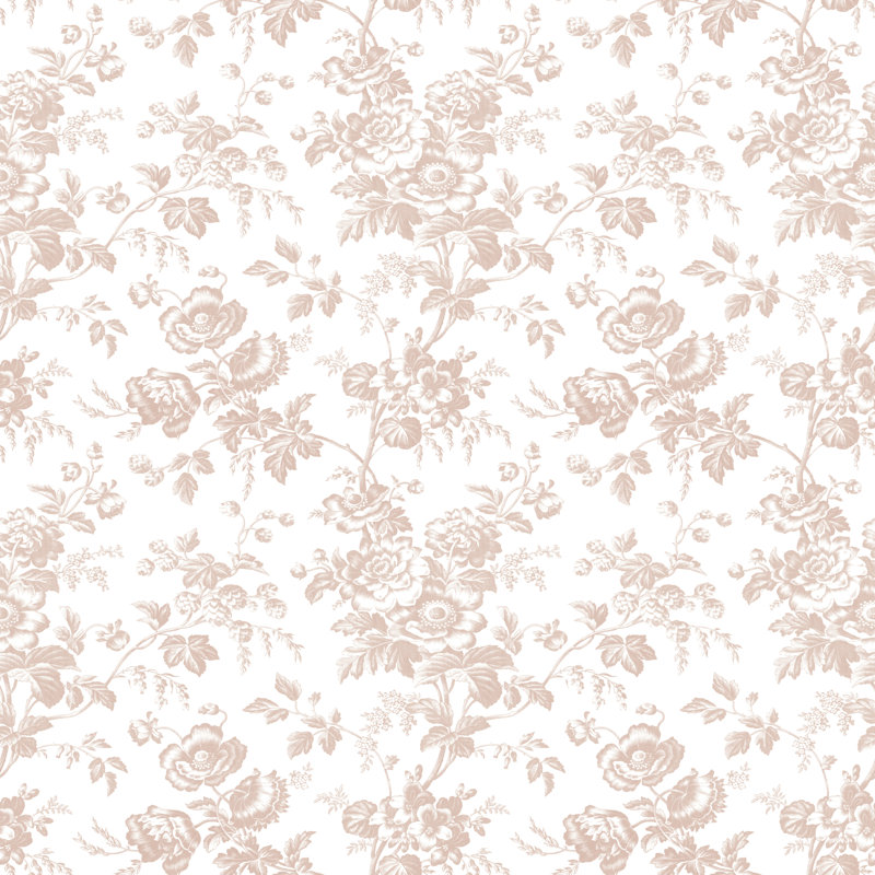 Anemone Toile Wallpaper Roll, Black