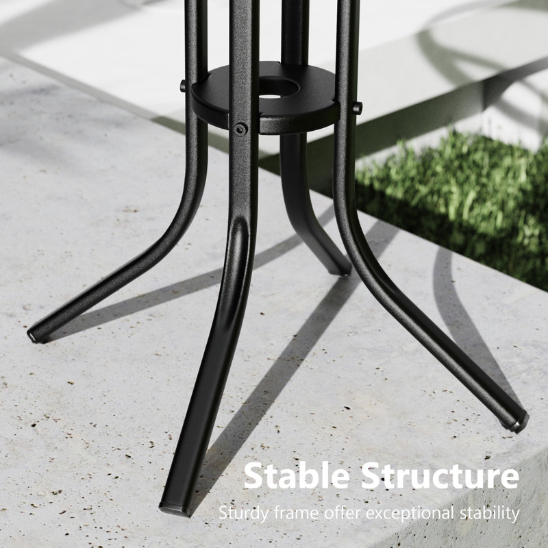 Table d'appoint de patio, table ronde d'extérieur en métal