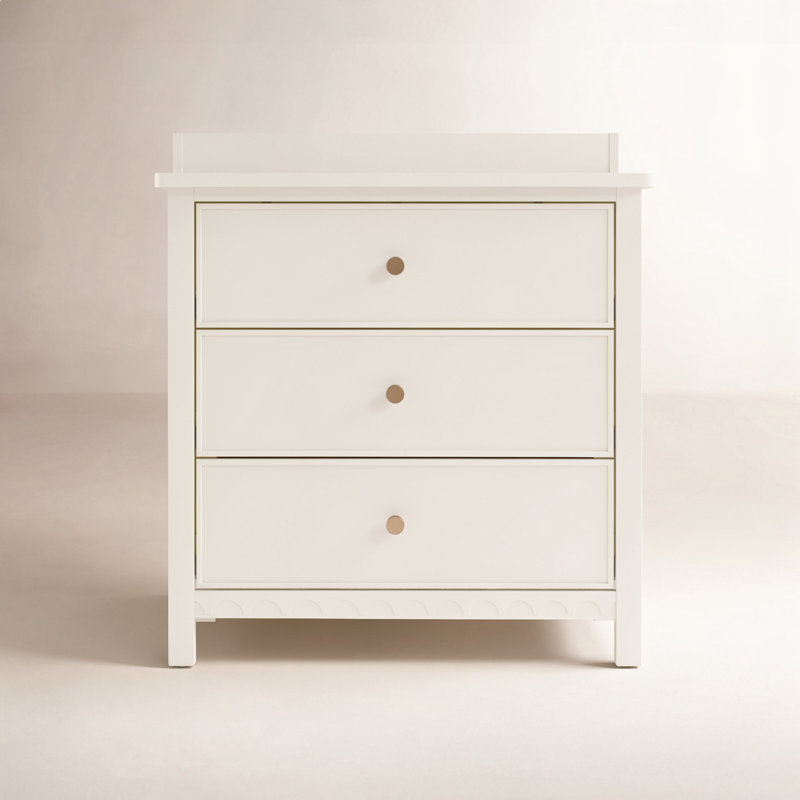 Sasha 3 Drawer Chest With Changing Topper, Cream