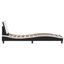 Cadre de lit vidaXL avec DEL sans matelas Zadar noir et blanc 90 x 190 cm-121202997-121202998