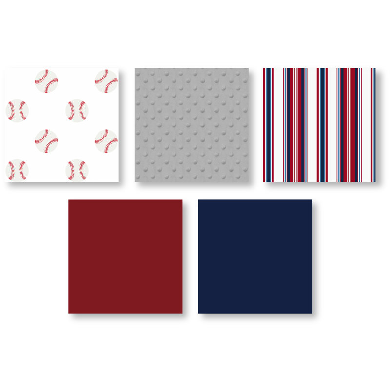 Baseball Patch Reversible Modern & Contemporary Comforter Set, Full/Queen Quilt + 2 Shams