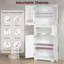Grande armoire de rangement pour salle de bain, armoire de salle de bain autoportante avec portes en verre et tablettes et tiroirs réglables, armoire de rangement pour cuisine 67 "