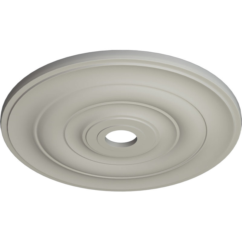 Médaillon de plafond Endurathane Jefferson, P 26 1/2 po x P 3 5/8 po x P 1 1/2 po (convient aux auvents jusqu'à 5 po), pot peint à la main de finition crème