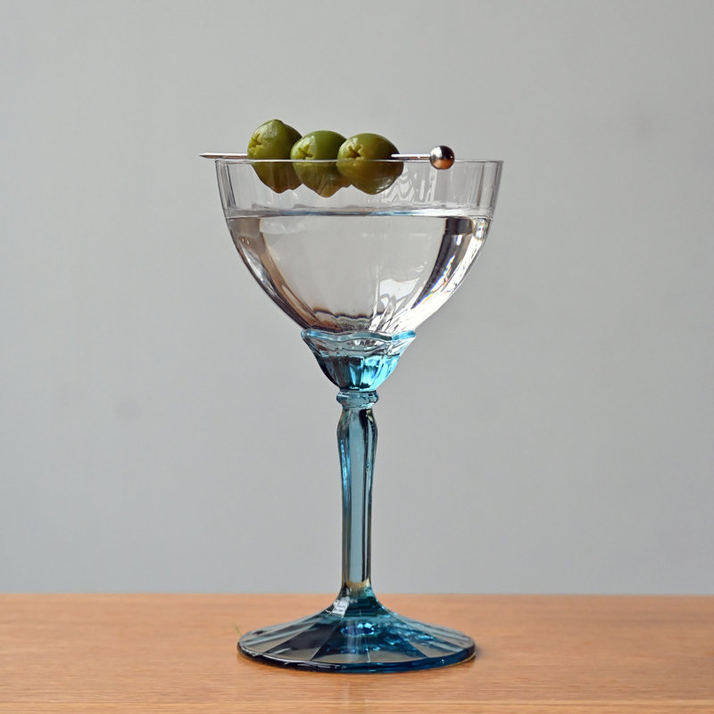 8,10 oz. Florian Verres à cocktail champagne / martini, Transparent / bleu clair