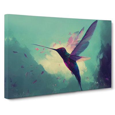 Hummingbird Art Painting Vol.6 Abstract - Wrapped Canvas Painting