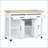 47" Kitchen Island with Extendable Dining Table, Internal Racks, and Power Outlet – White-129895320