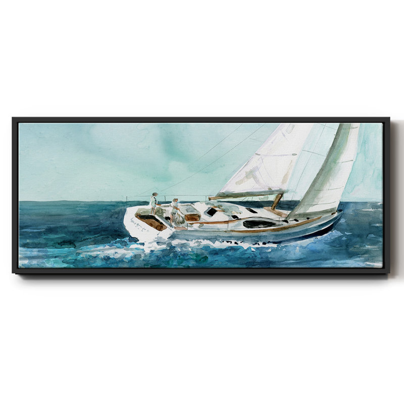 Delray Sail- Framed Canvas, 24" H x 60" W