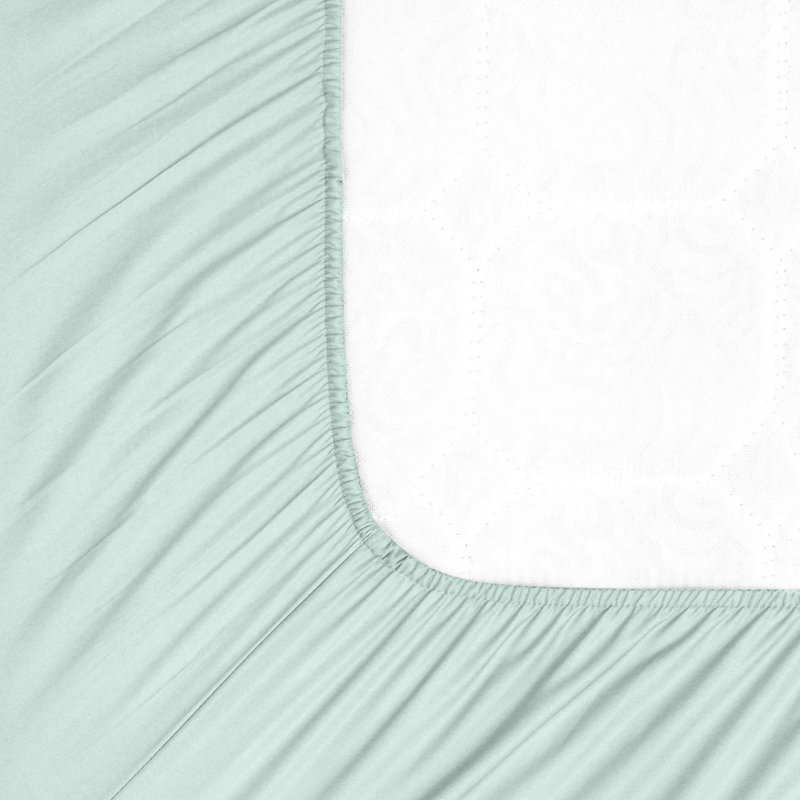  Ensemble de draps 100% coton percale frais et frais (4 pièces), Très grand lit, Menthe