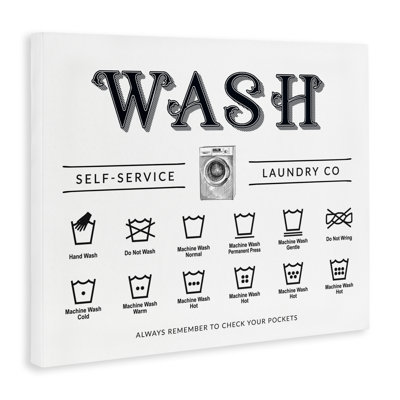 Wash Cycles Instructions Canvas, design par lettré et doublé
