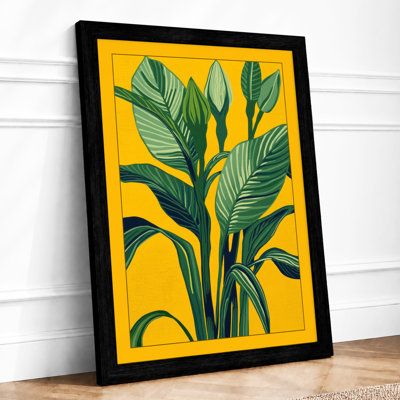 Potted Plant in Yellow Botanical - Framed Print