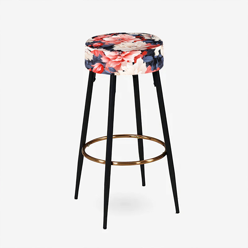 Rustic Enchanting Pink Floral Impression - Ensemble de 2 tabourets floraux