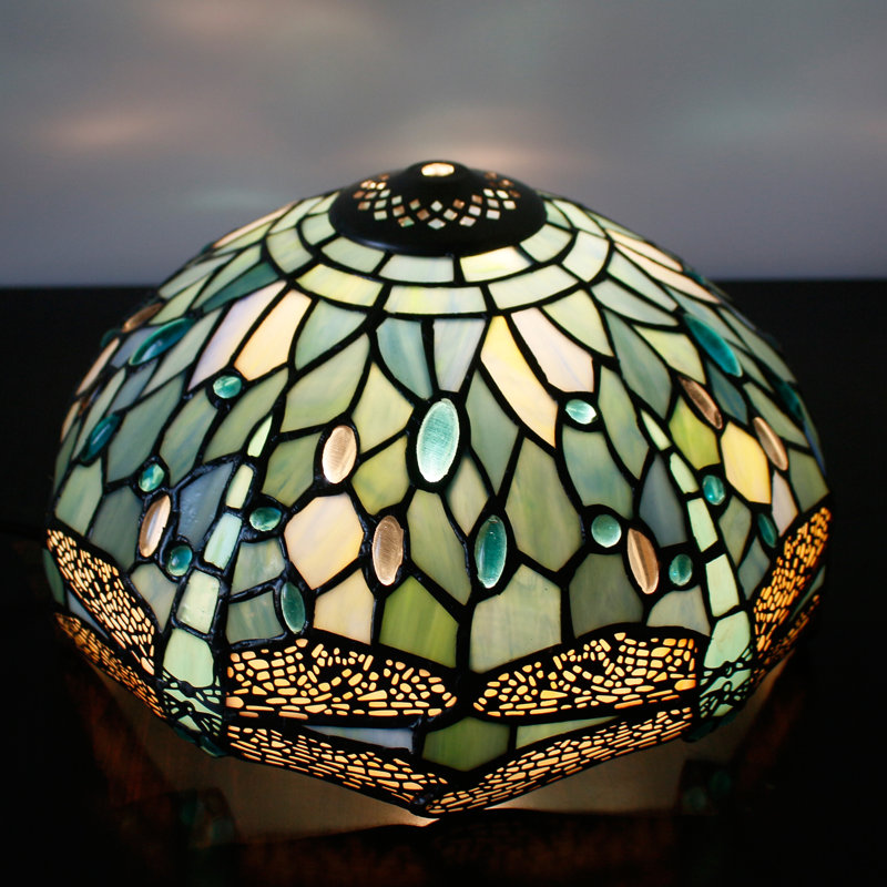 Sea Blue Stained Glass Dragonfly Style Tiffany Lamp Shade