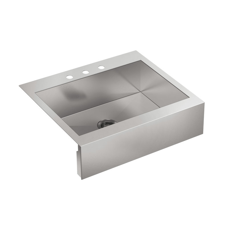 Vault 29-3/4" x 24-5/16" x 9-5/16" Top-Mount Single-Bowl Stainless Steel Kitchen Sink with Shortened Apron-Front for 30"Cabinet