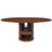 59" Extendable Oval Dining Table with 2-Tier Storage for 4-6, Space Saving Expandable Kitchen Table in Walnut Brown, MDF with Walnut Finish & Pedestal Base