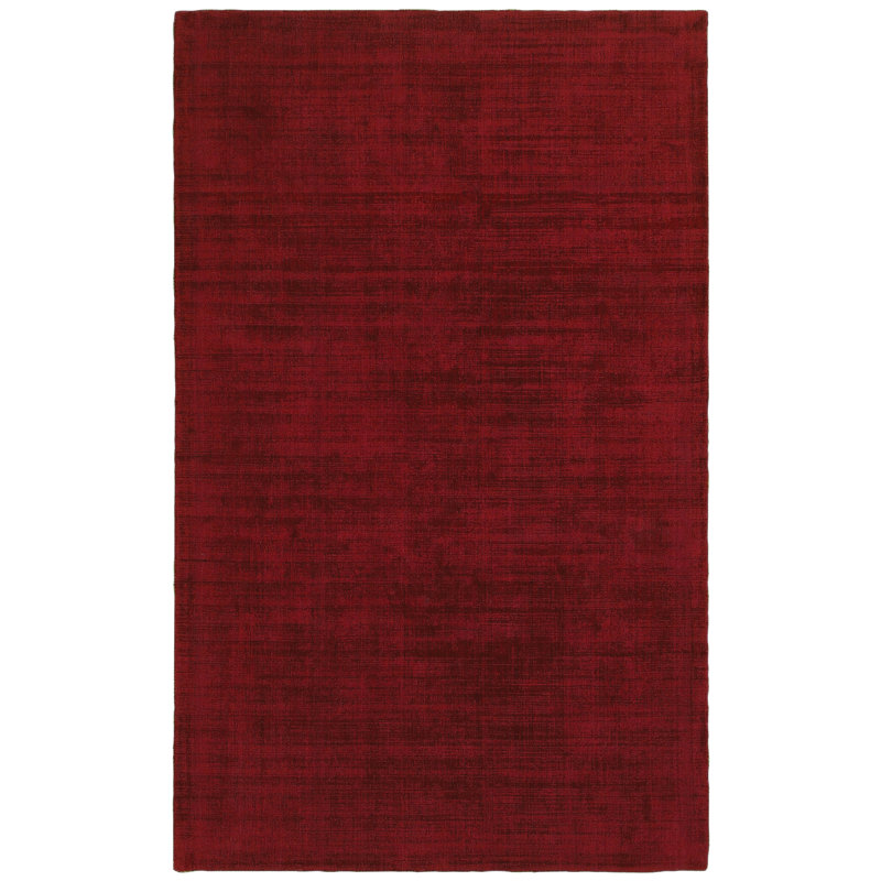 Tapis rouge touffeté à la main Grimes, Rectangle 10 pi x 13 pi