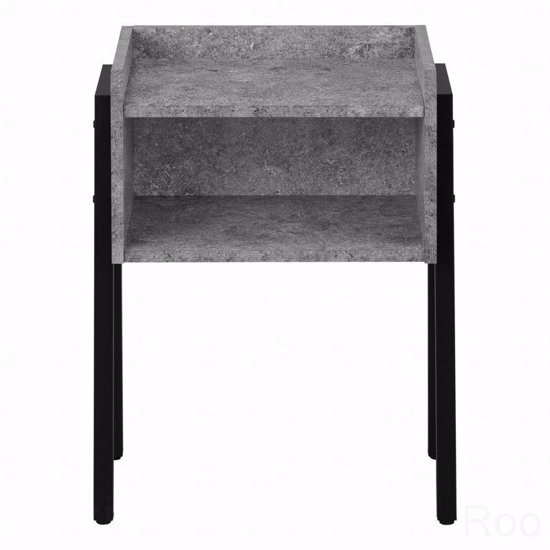 Table d'appoint, table d'appoint, table de bout, table de chevet, lampe, stratifié, métal, contemporain, moderne, Gris, Noir