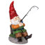 Statue de gnome de jardin Frank Exhart Good Time Fishing, 13 po
