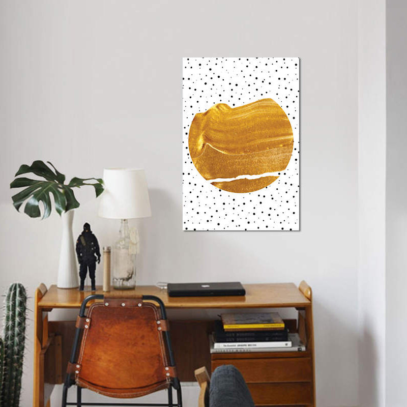 « stay gold », impression sur toile, H 26 po x l 18 po x P 1,5 po, Toile tendue, Pas de tapis