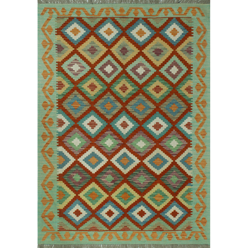 Tapis vert Bousson Kilim Russell