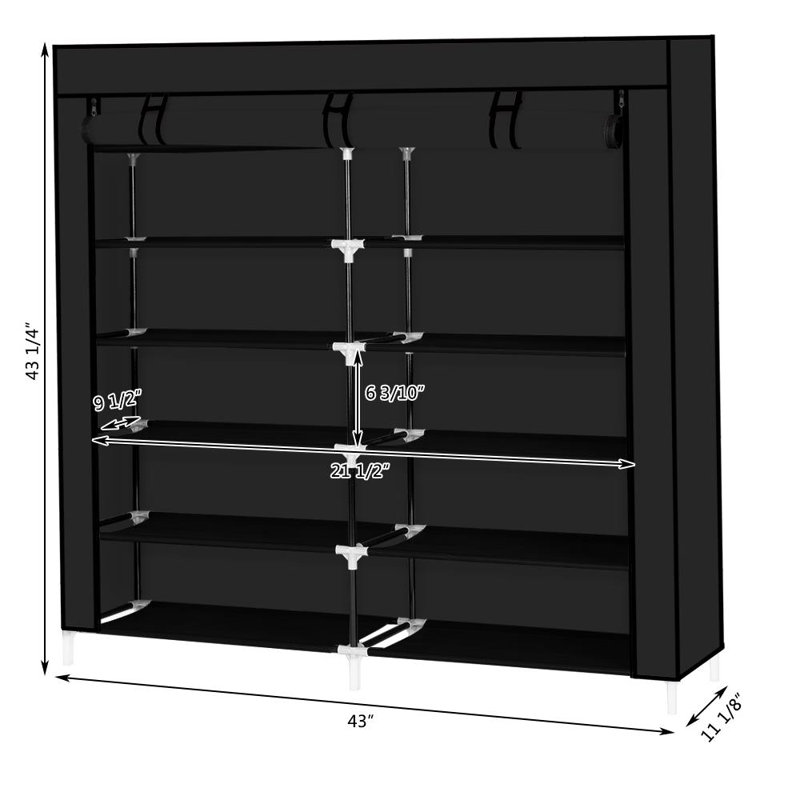 36 Pair Shoe Storage Cabinet, Black
