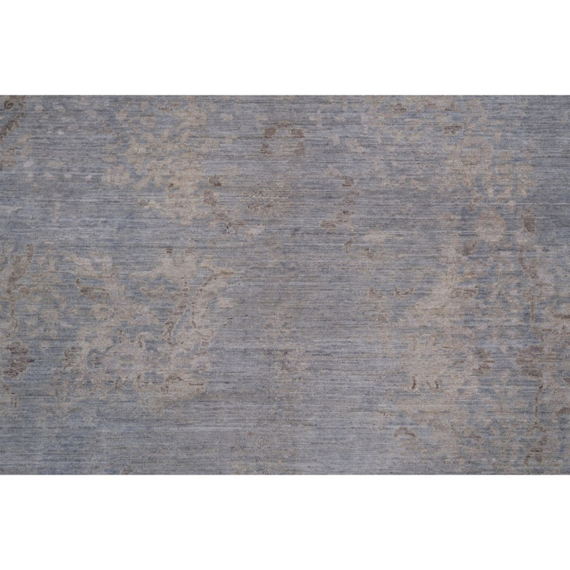 Tapis gris noué à la main de haute qualité