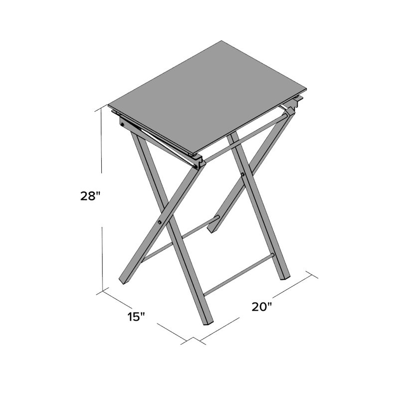 Chrome and Clear Acrylic Folding Tray Table Set