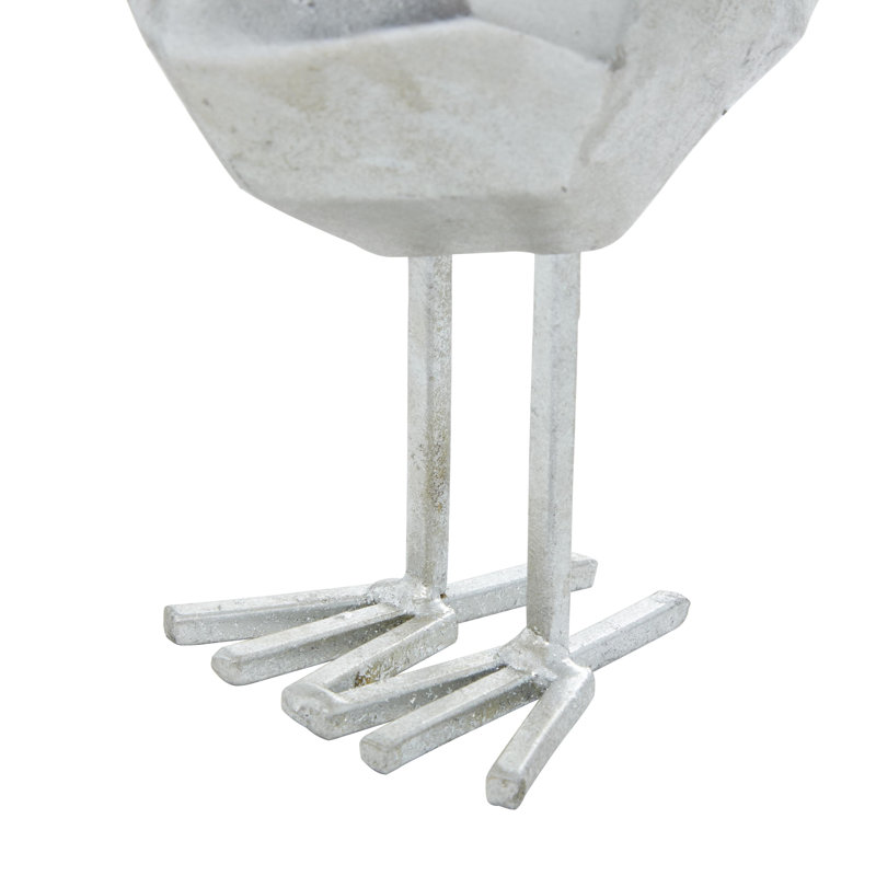  Sculpture d'oiseau en polystone Glam, Gris