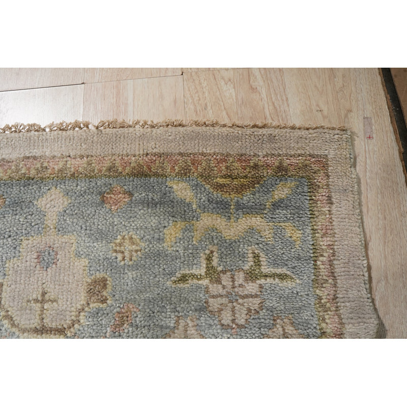Classic Oushak Beige Hand Knotted Wool 10' x 14' Area Rug