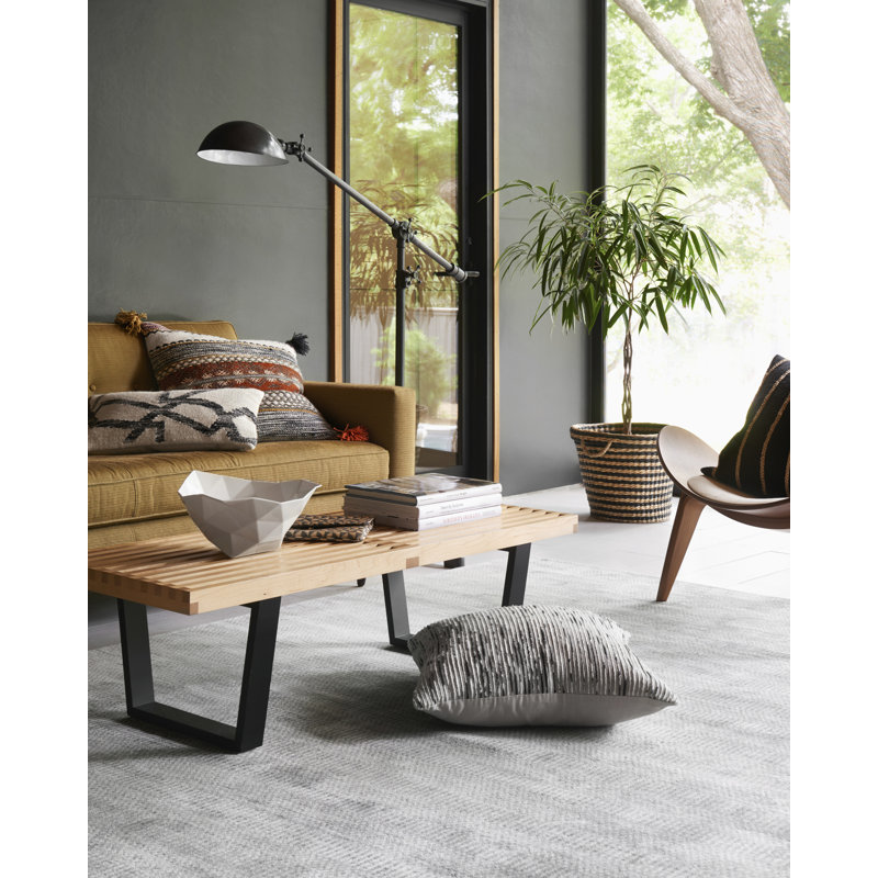 Tapis décoratif gris noué à la main ELLIOT, Rectangle 5 pi 6 po x 8 pi 6 po