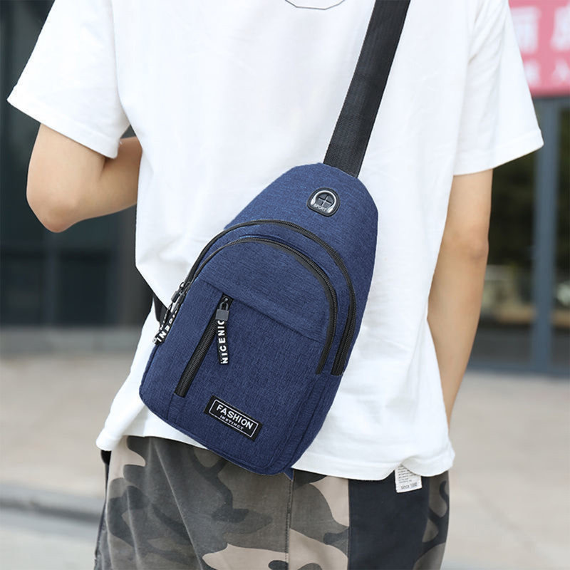 Strap Bag Crossbody Backpack With  Hole With Headphone Hole Strap Backpack Hiking Backpack Multipurpose Crossbody Chest Bag